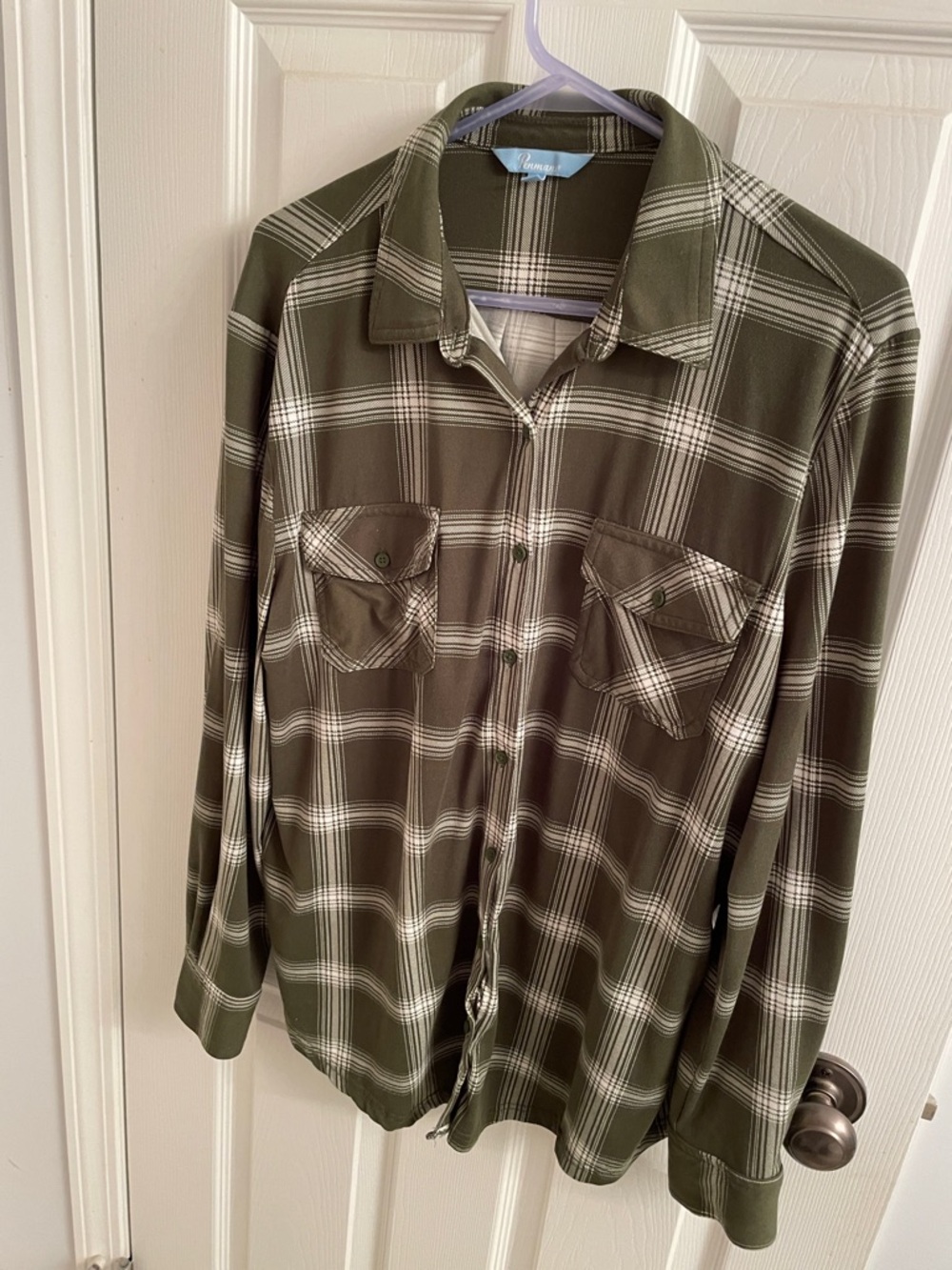 Penmans Olive Plaid Button-Up Shirt